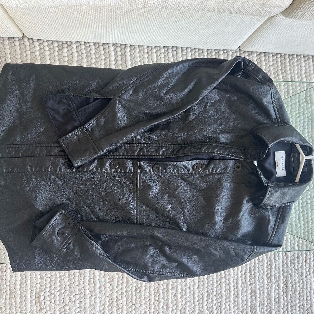 Aritzia Leather Pelli Babaton Shacket in Black - Picture 1 of 6